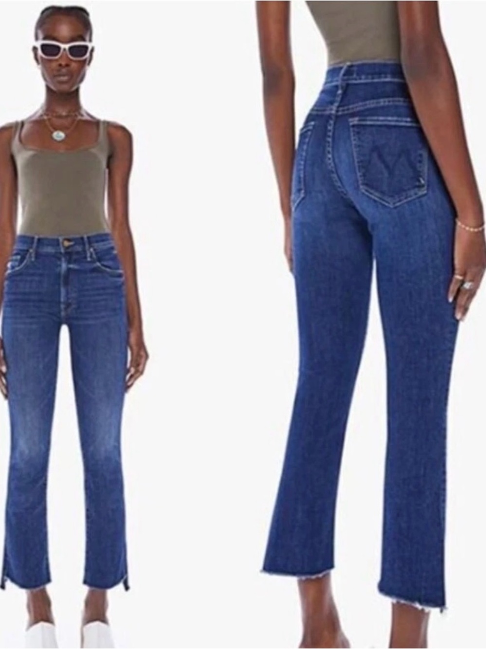 MOTHER “The Insider Crop Step Fray” Jeans Wash Teaming Up Sz 27 Originally $238